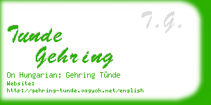 tunde gehring business card